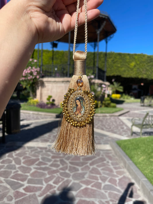 Gold Virgen Tassel Home Blessings