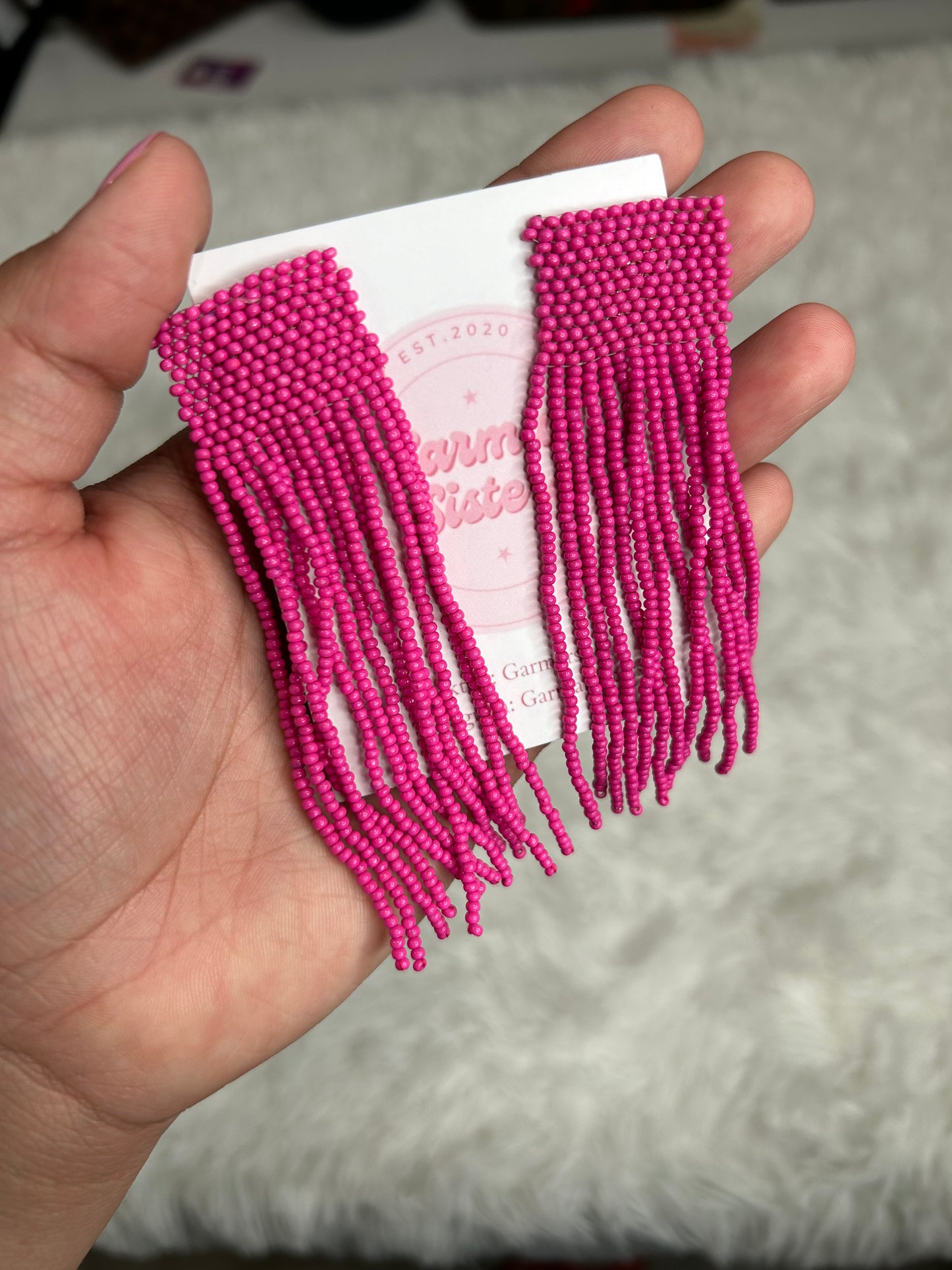 Pink Tassel Earrings