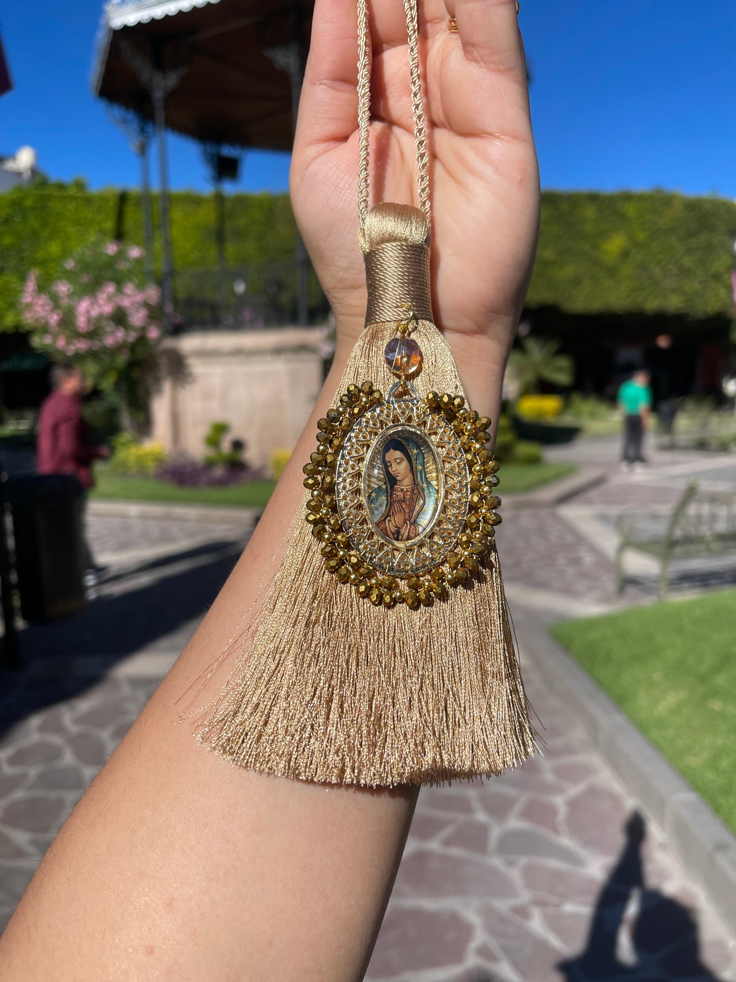 Gold Virgen Tassel Home Blessings