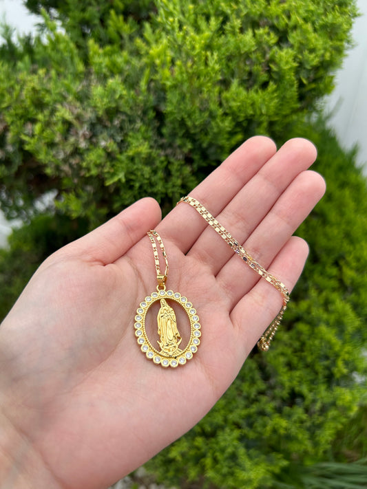 Gold Guadalupe Necklace