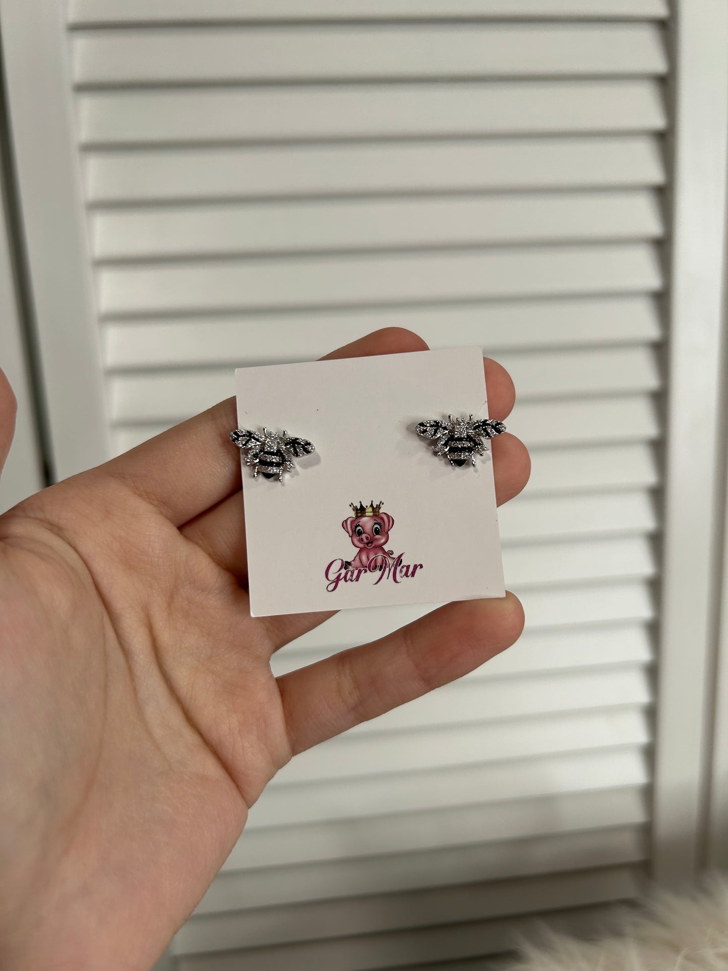 925 Silver Bee Studs