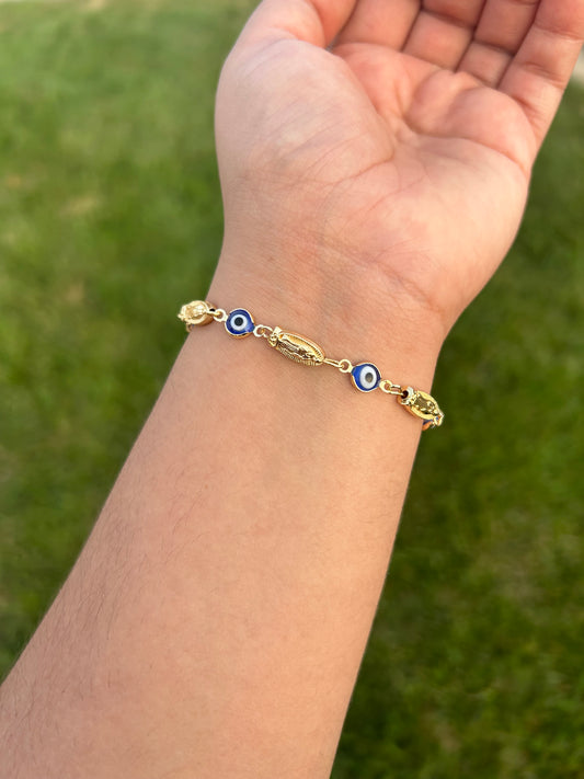 Blue Evil Eye Virgencita Bracelet