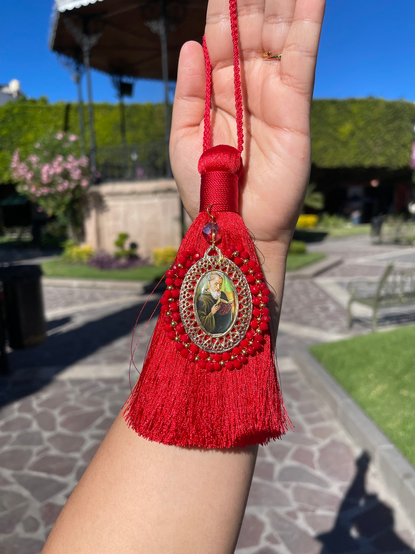 Red San Benito Tassel Home Blessing