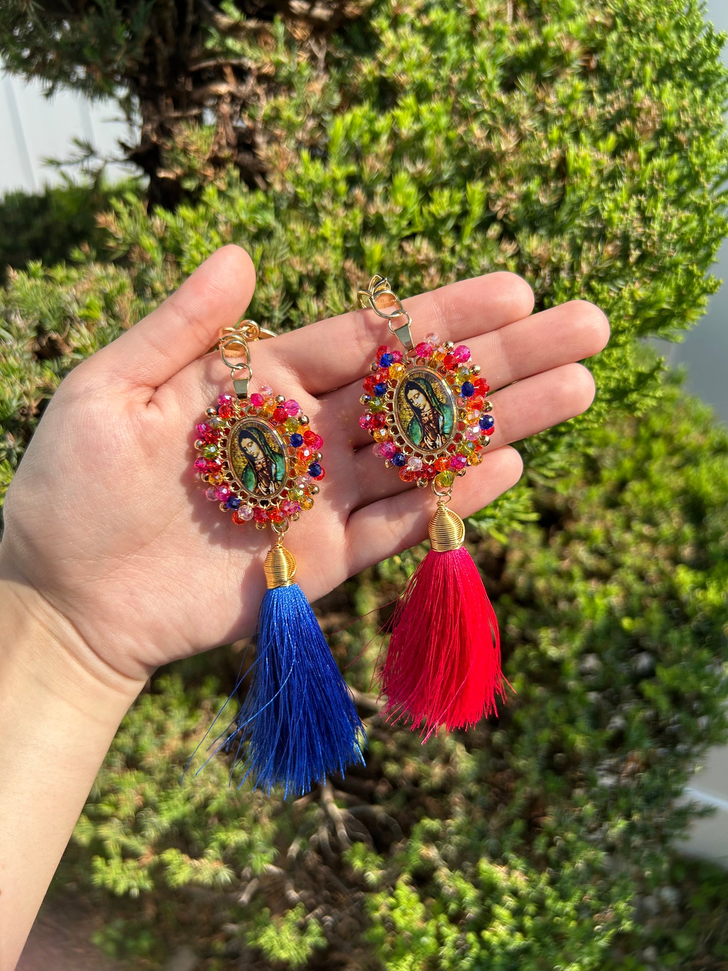 Virgencita Multi Tassel Keychain