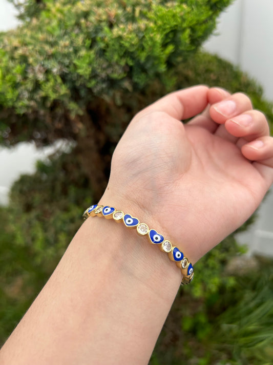 Blue Heart Eye Cuff