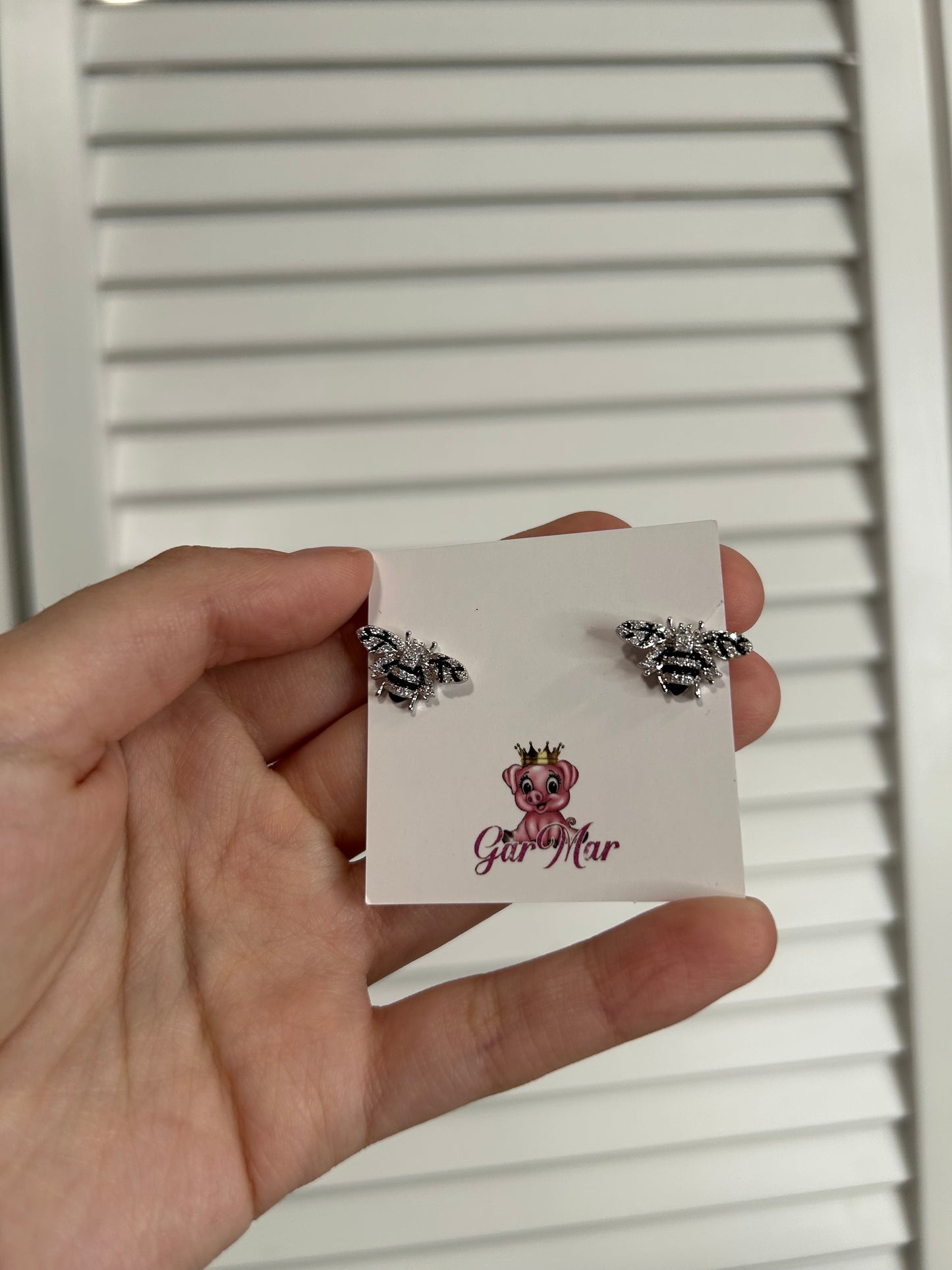 925 Silver Bee Studs