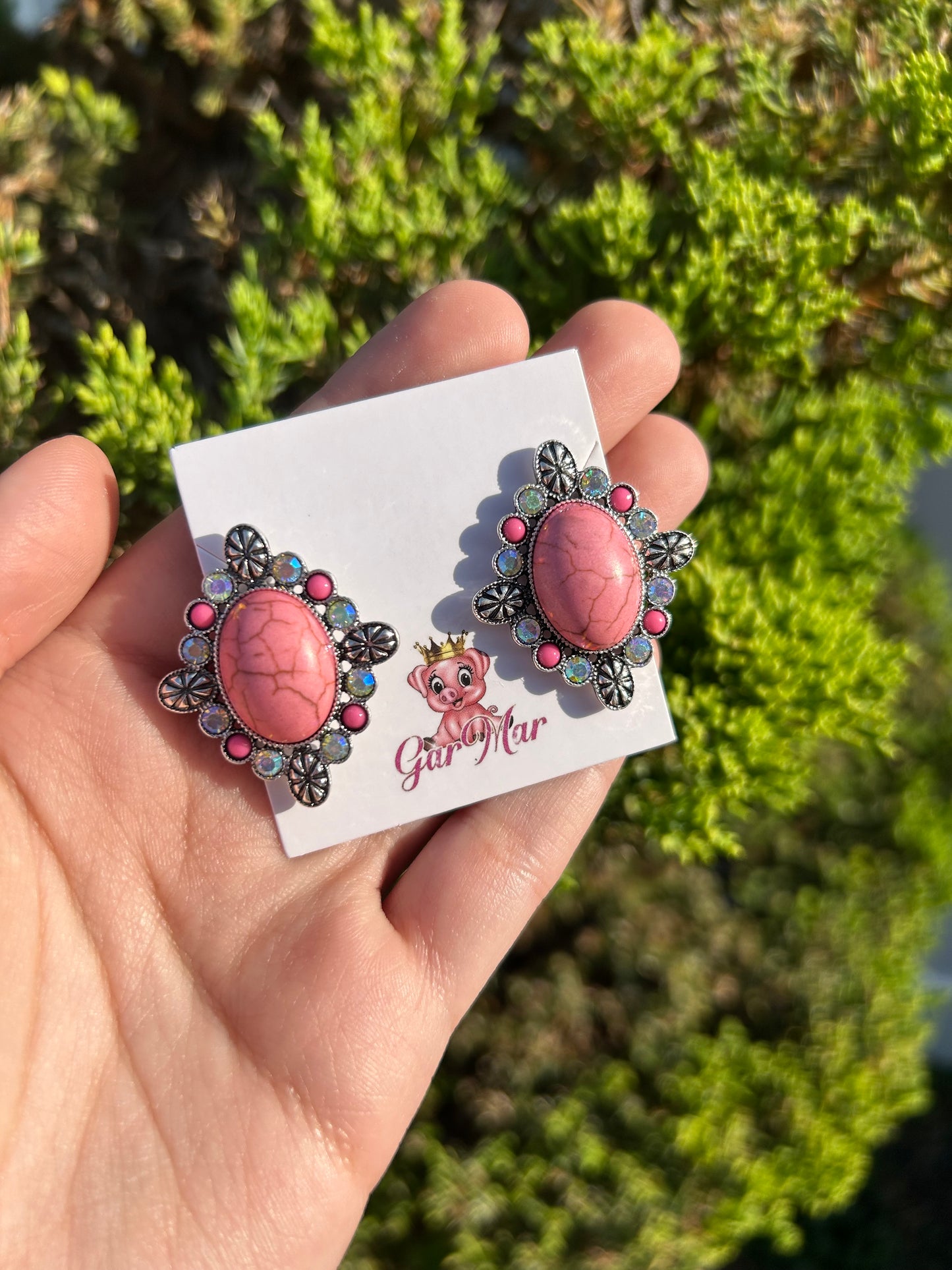 Pink Stone Studs