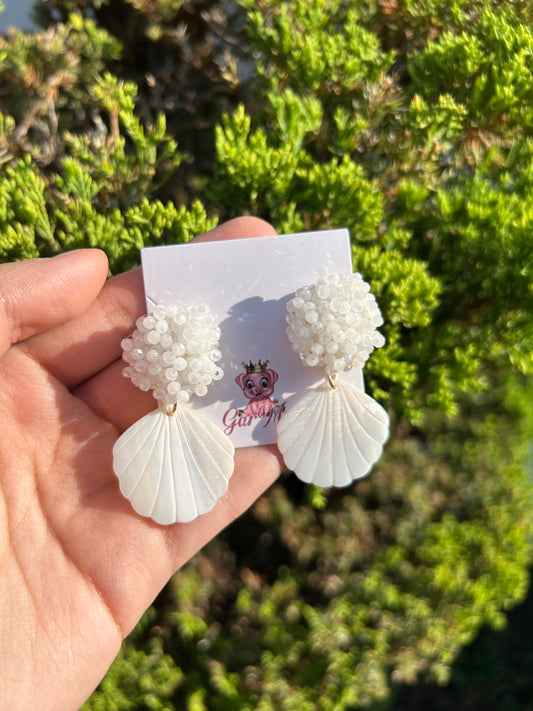 Beaded Seashell Earrings