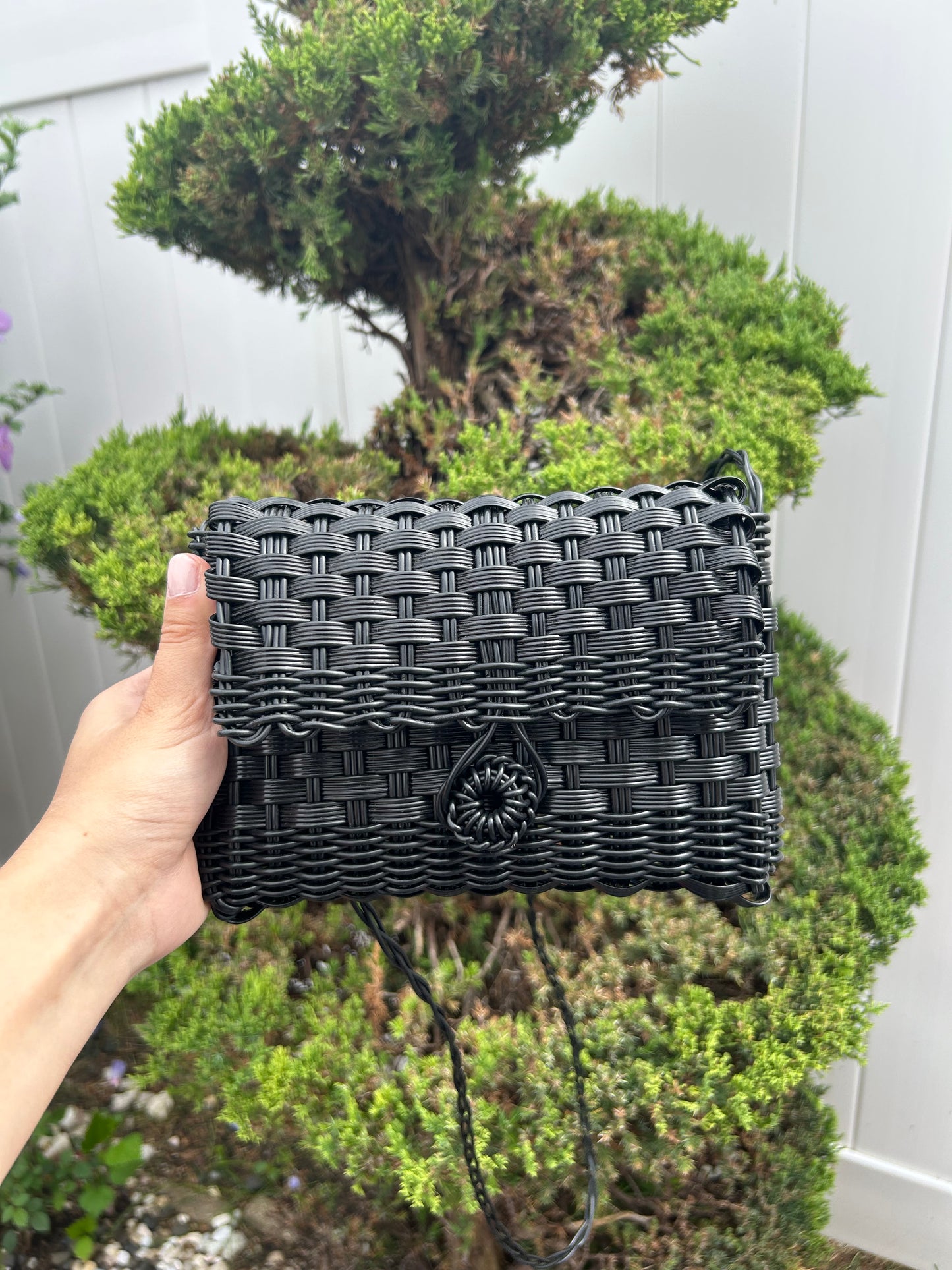 Black Woven Crossbody