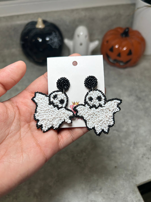 Beaded Ghost Dangles