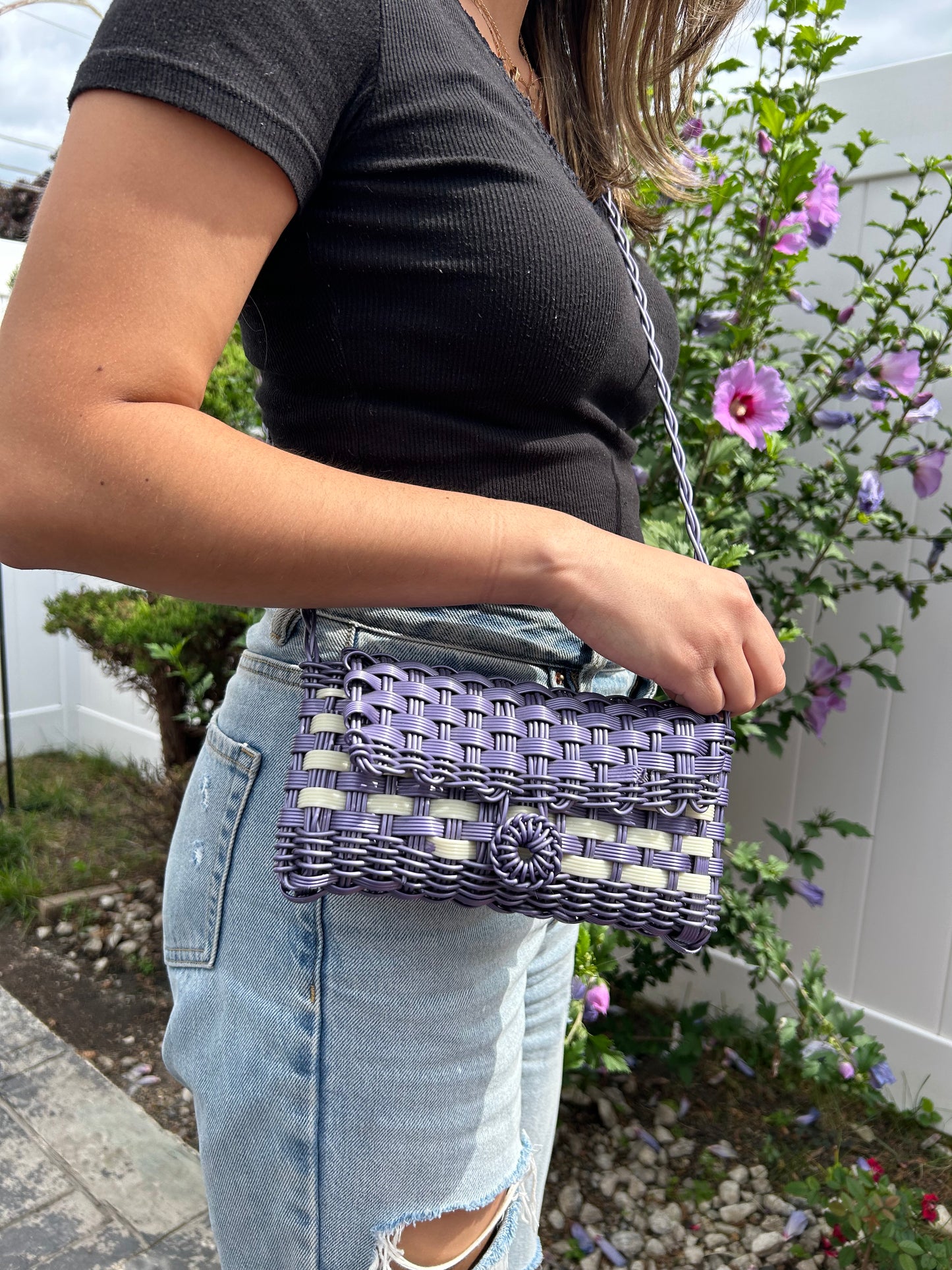 Purple Woven Crossbody