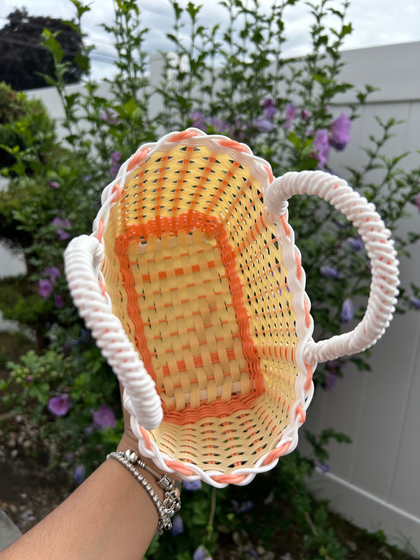 Cream/Pink Mini Madado Woven Bag