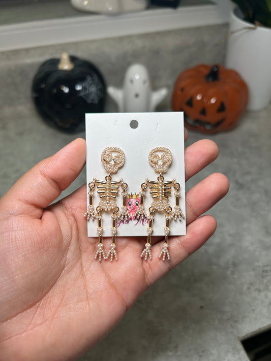 Gold Skeleton Dangles