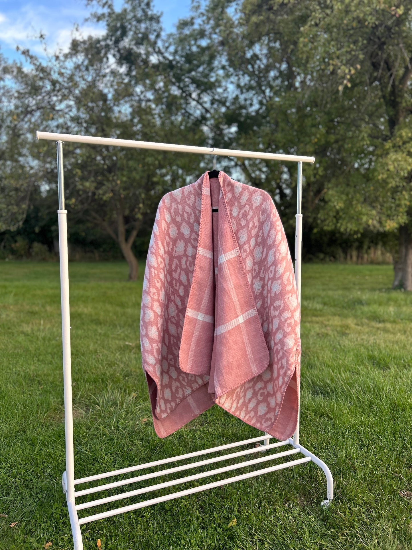 Double Sided Pink Poncho