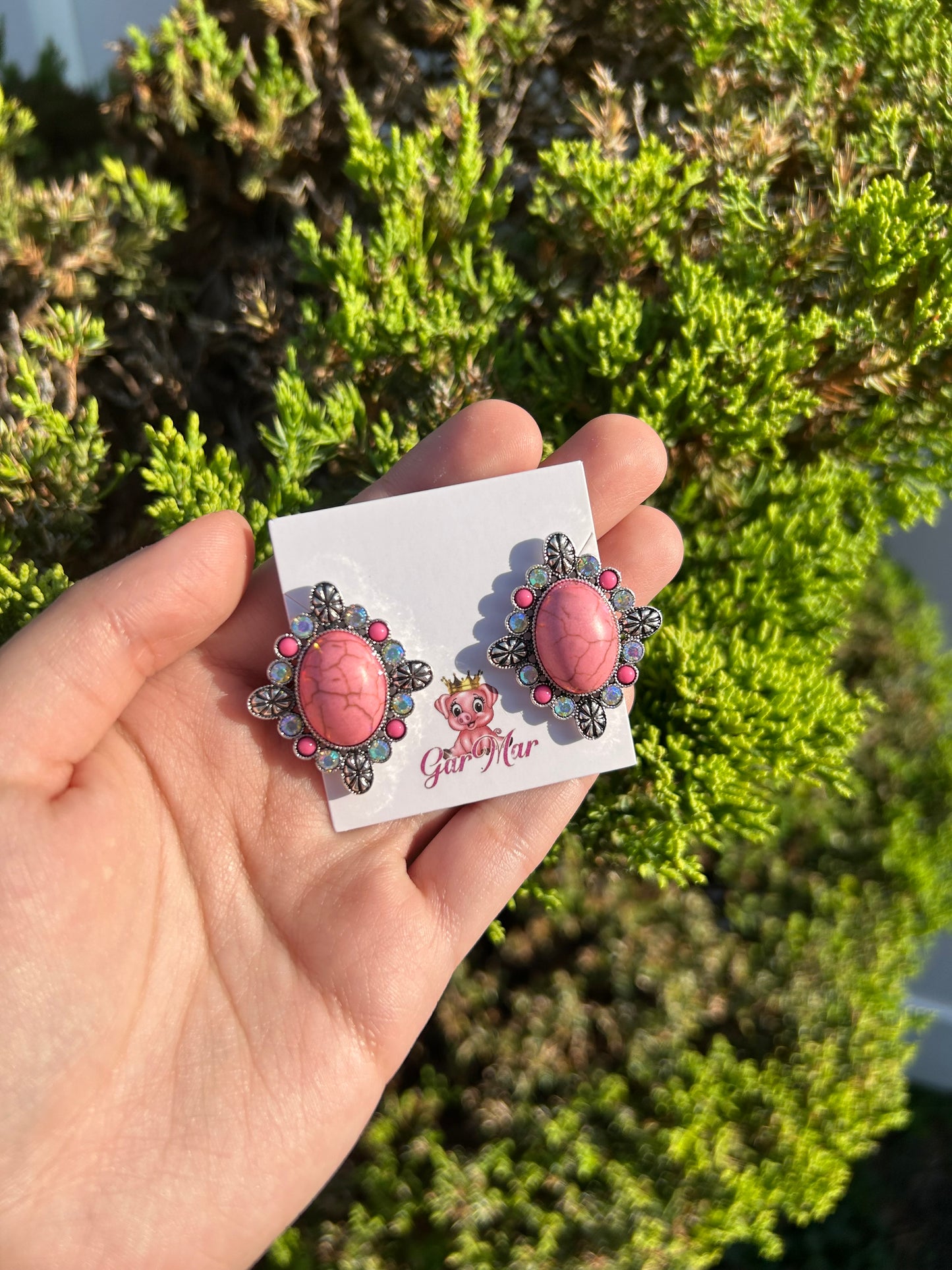 Pink Stone Studs