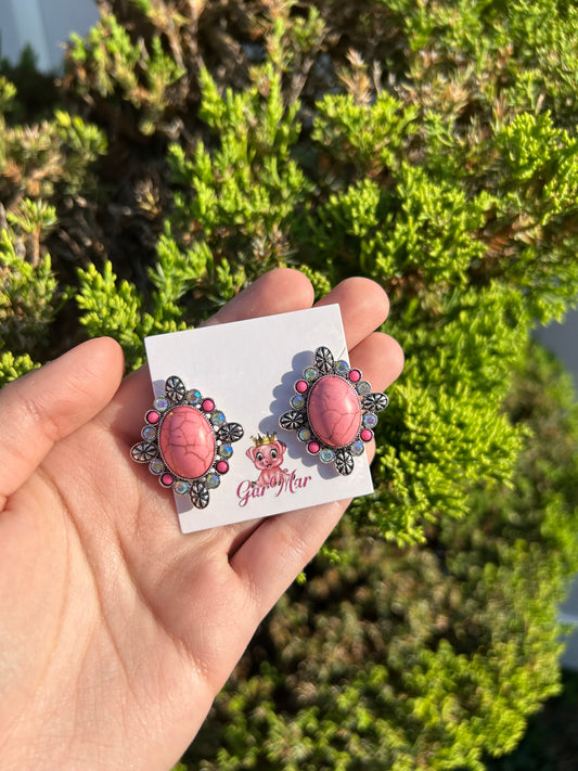 Pink Stone Studs