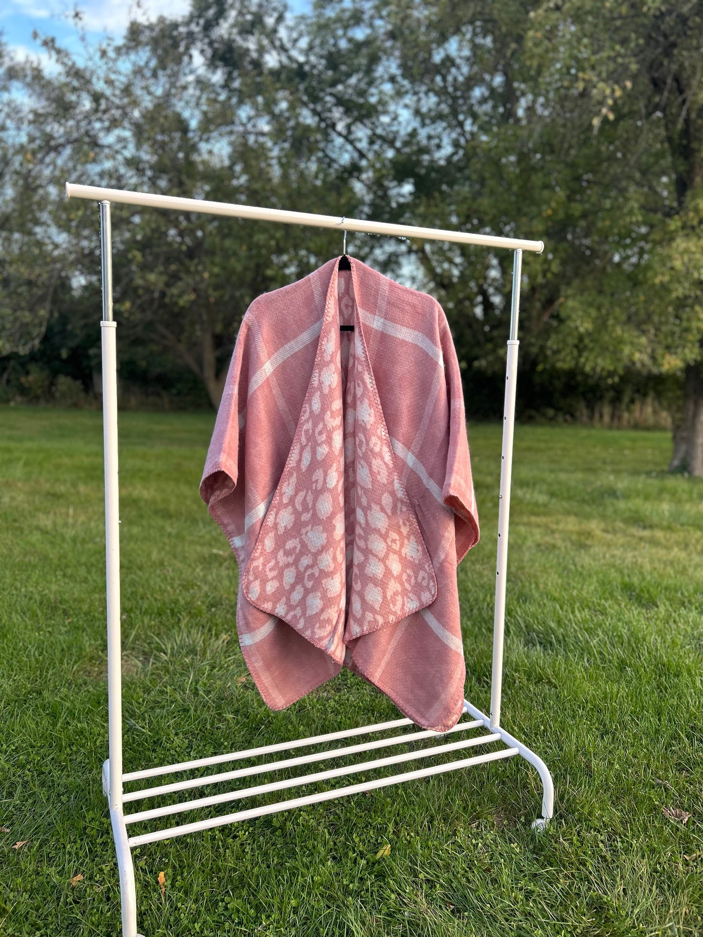 Double Sided Pink Poncho