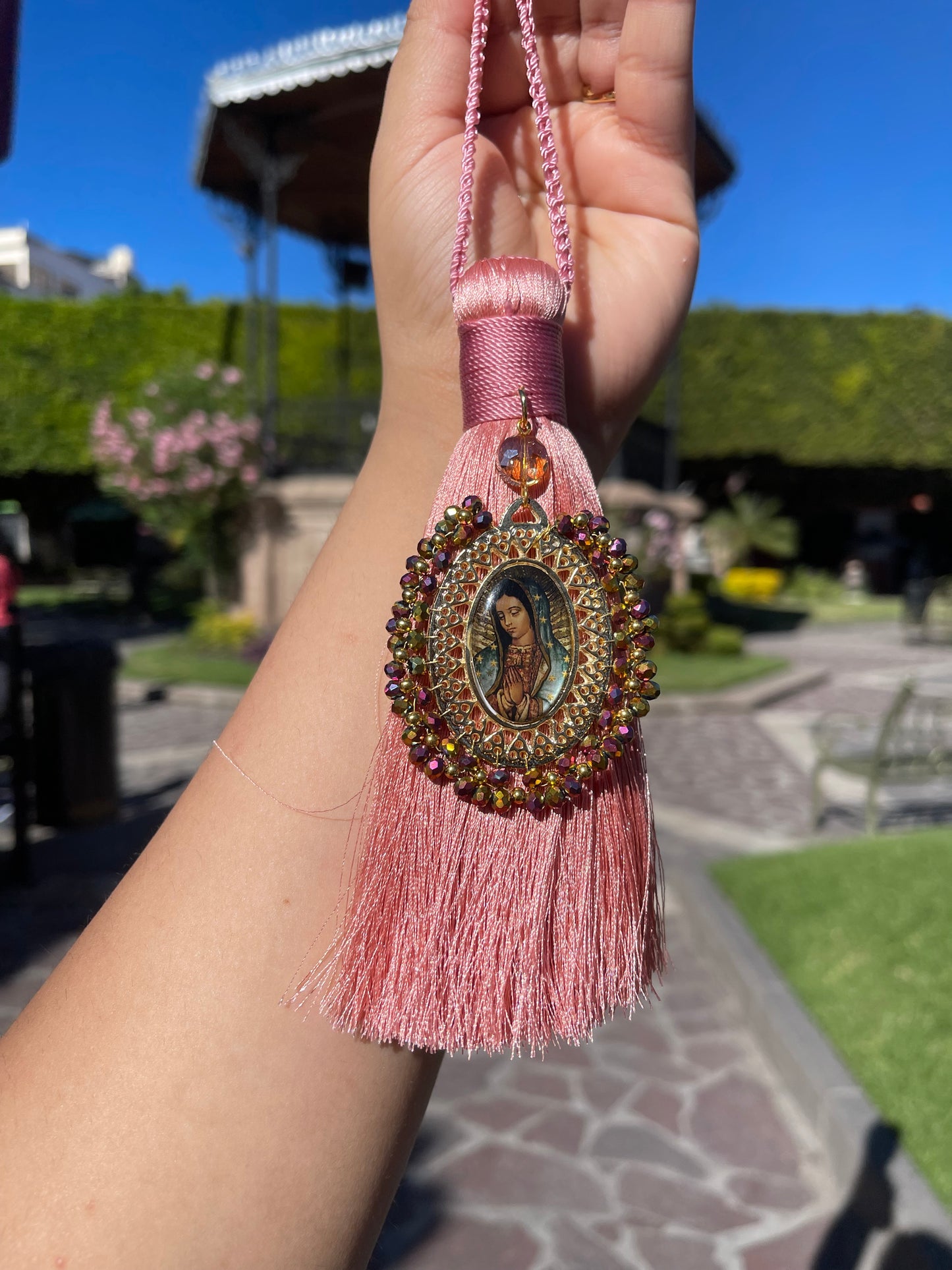 Pink Virgen Tassel Home Blessing