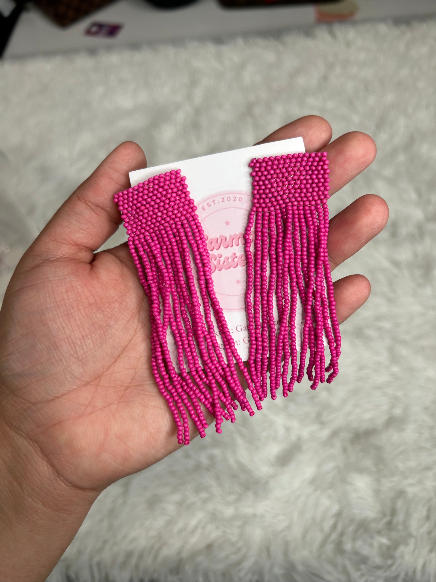 Pink Tassel Earrings