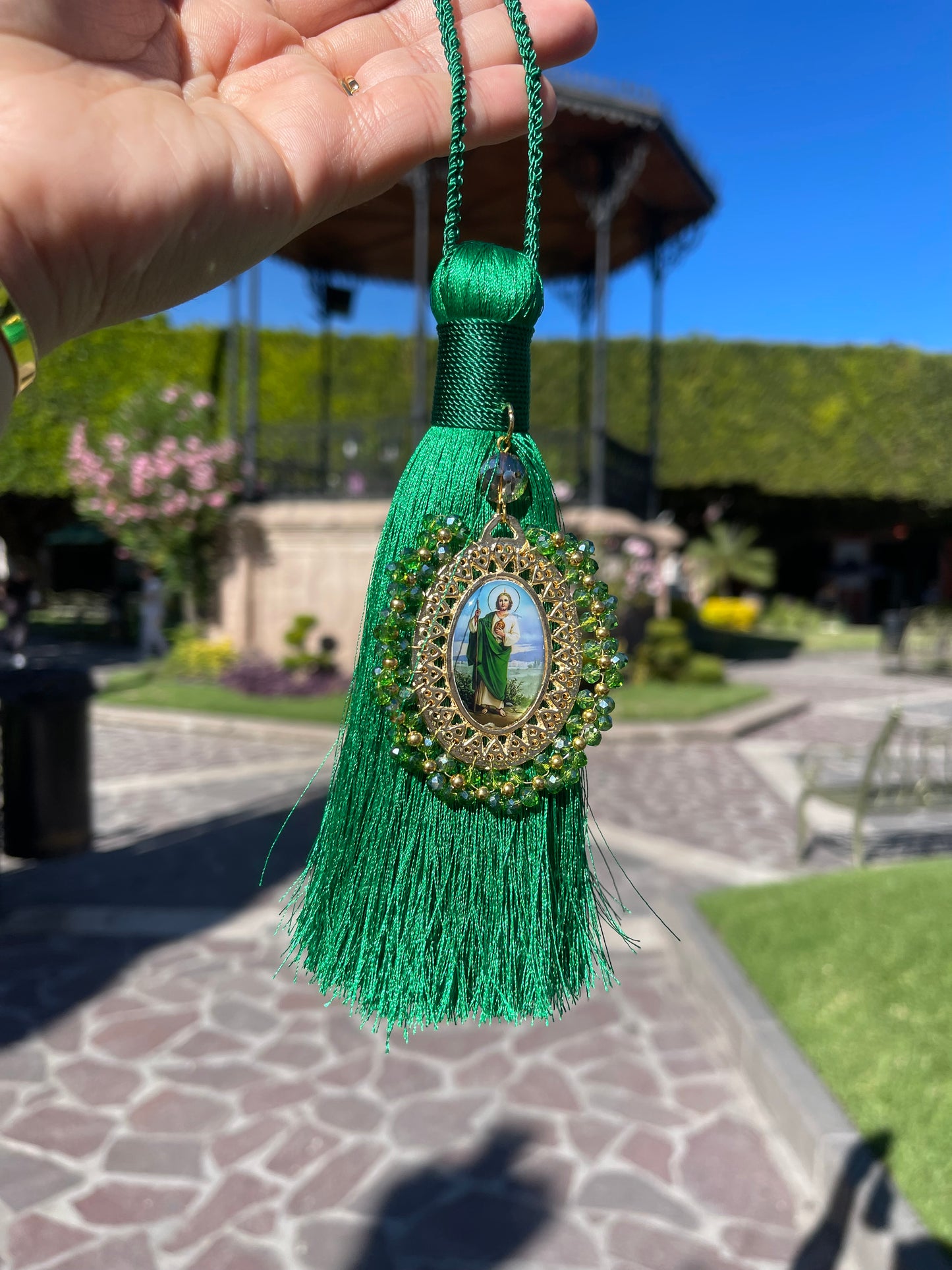 Green Tassel San Judas Home Blessing