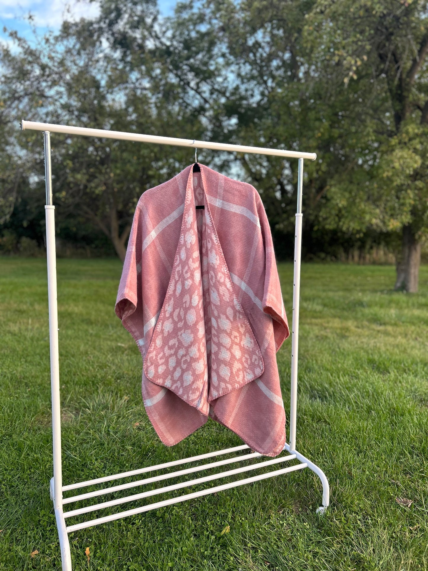 Double Sided Pink Poncho