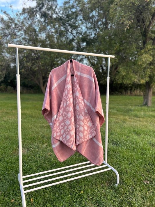 Double Sided Pink Poncho