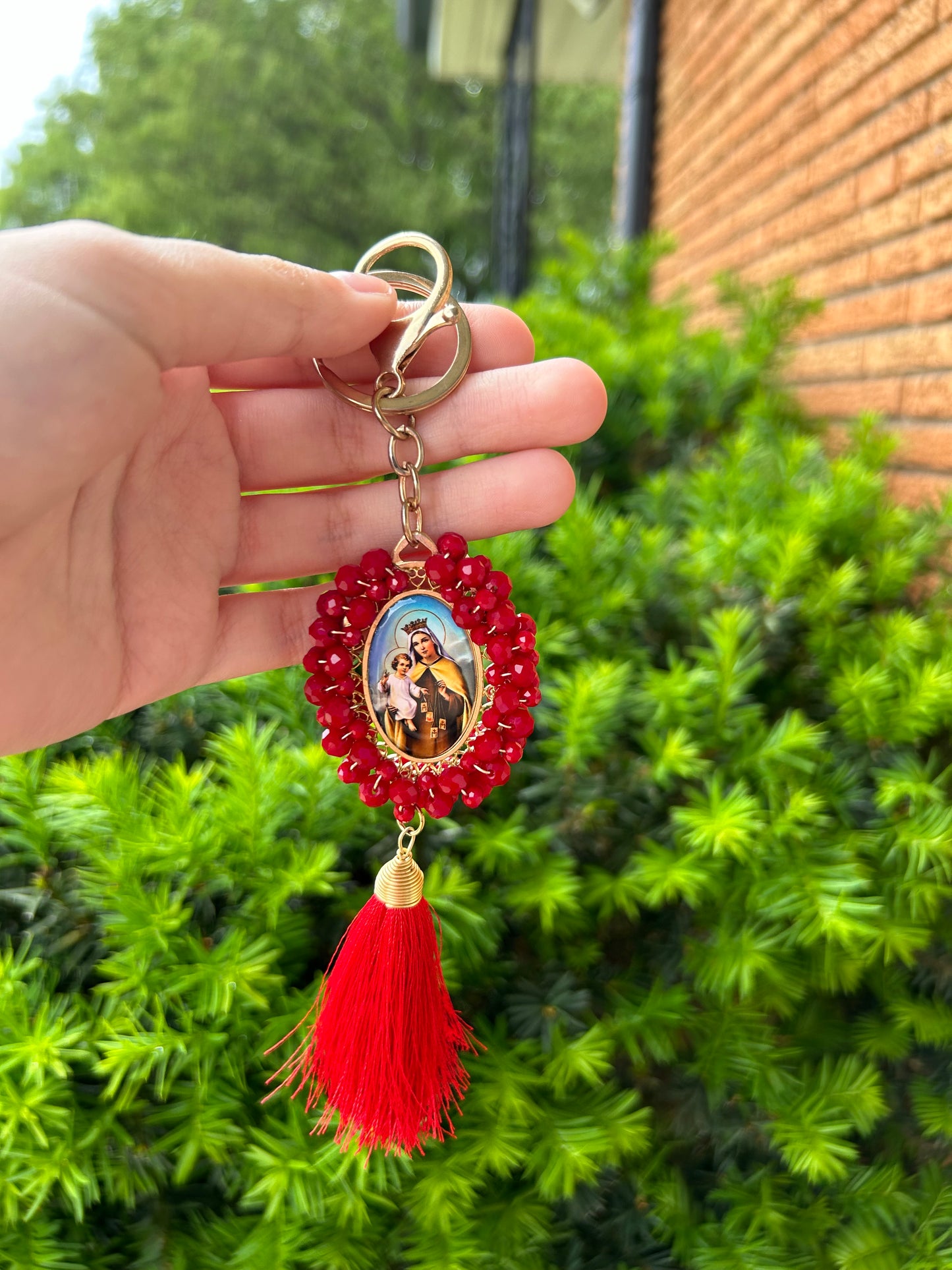 Red 2 Sided Keychain