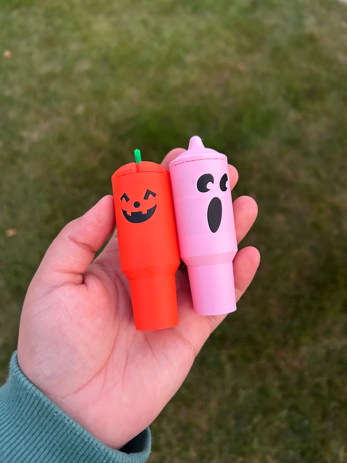 Halloween Cup Chapstick Holder Keychain