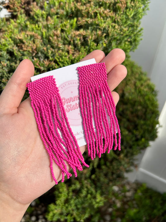 Pink Tassel Earrings