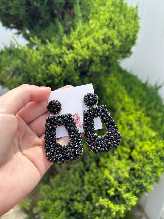 Black Bead Studs