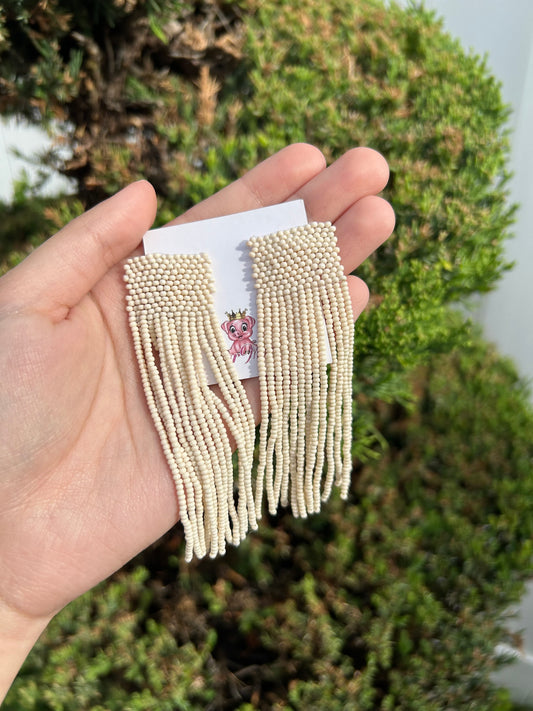 Cream Tassel Earrings